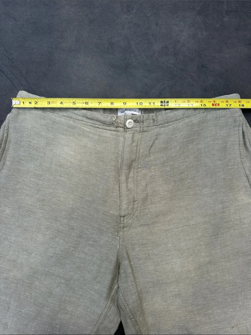 Banana Republic Olive Gray Linen-Blend Chinos